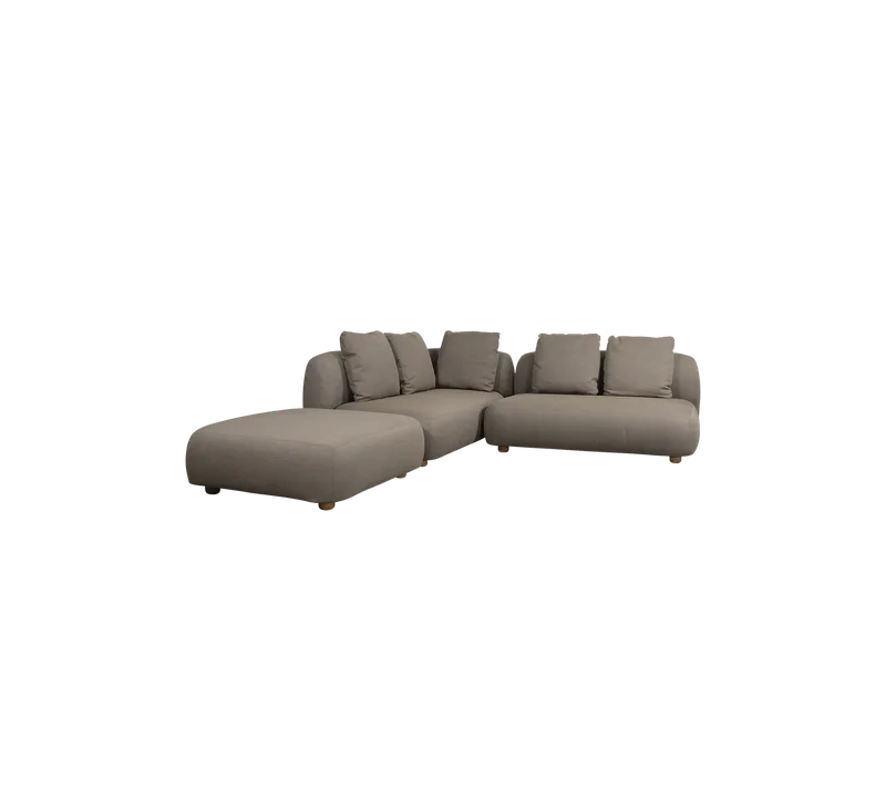 Capture corner sofa w/chaise lounge by Cane-line in Taupe, AirTouch w/QuickDry & Airflow – product photo