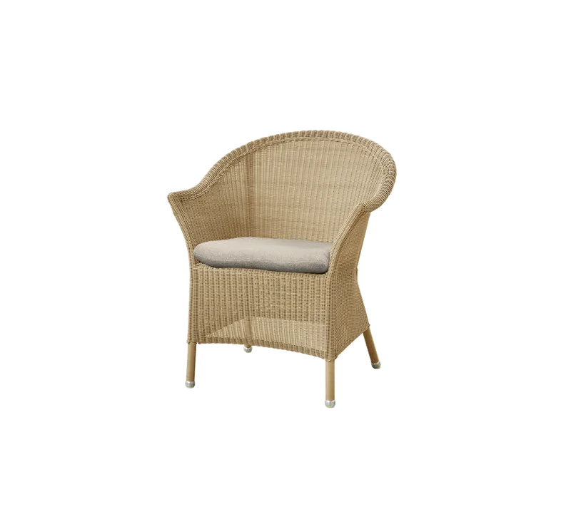 Lansing chair von Cane-line in Natural, small round Weave, Taupe, Free, Ohne – Produktfoto