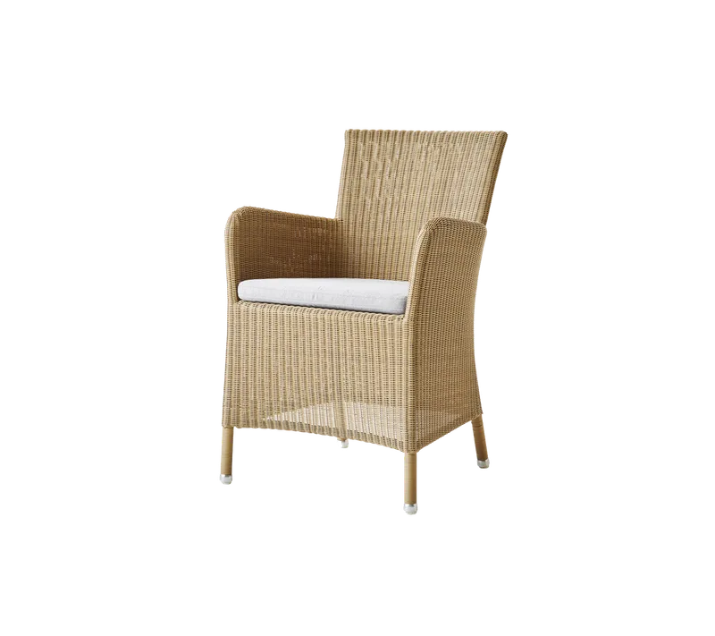 Hampsted chair van Cane-line in Natural, small round Weave, Light grey, Natté – productfoto