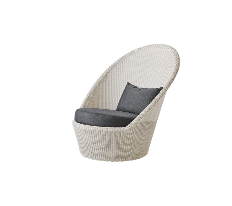 Kingston sunchair w/wheels by Cane-line in Sand, small round Weave, Black, Natté w/QuickDry & Airflow – product photo 2 of 2