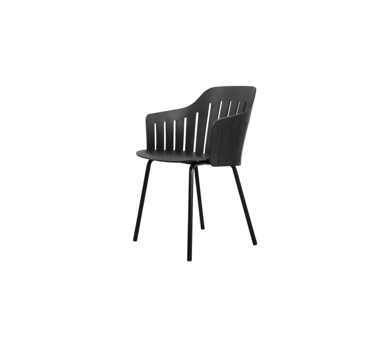 Choice chair with 4 legs de Cane-line en Black, polypropylene, up to 98% recycled, Black, steel, indoor – photo du produit