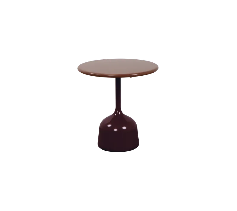 Glaze coffee table, small van Cane-line in Burgundy, semi glossy aluminium, Desert red, semi glossy aluminium – productfoto