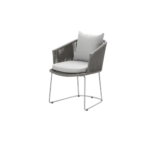 Moments chair by Cane-line in Grey, string open Soft Rope, Light grey, Natté - – product photo 2 of 2
