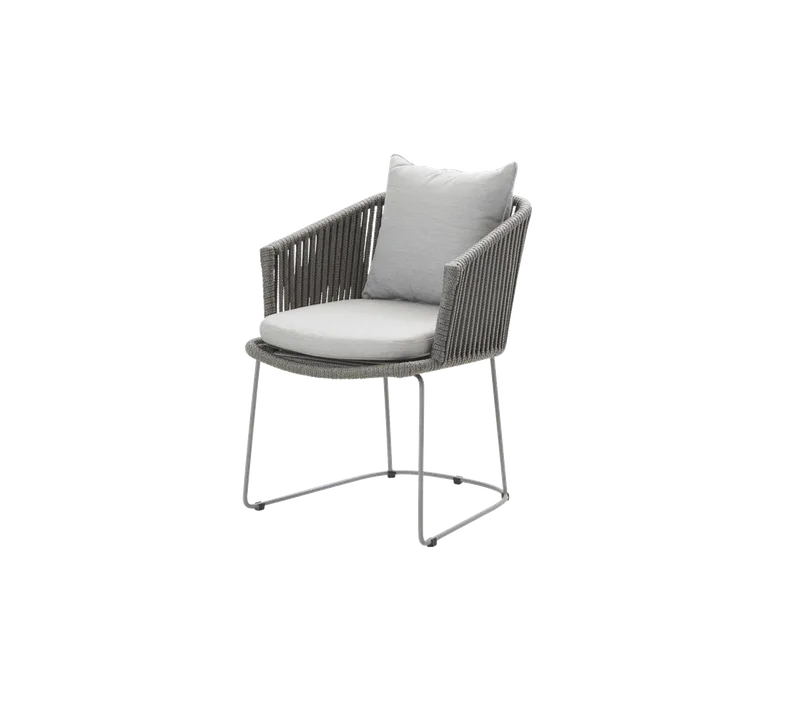 Moments chair by Cane-line in Grey, string open Soft Rope, Light grey, Natté - – product photo 2 of 2