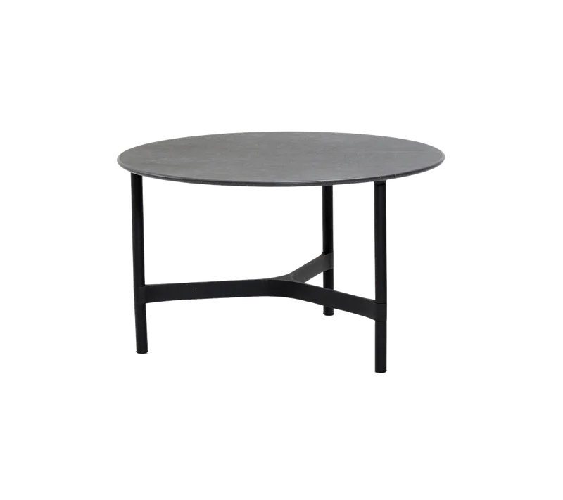 Twist coffee table, medium de Cane-line en Lava grey, aluminium, Fossil black, ceramic – photo du produit