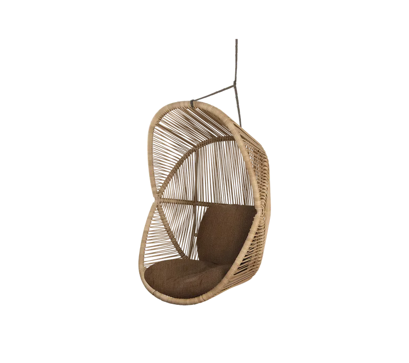 Hive chair by Cane-line in Natural, small round core Weave, Taupe, string Soft Rope, Umber brown, Rise w/QuickDry & Airflow – product photo