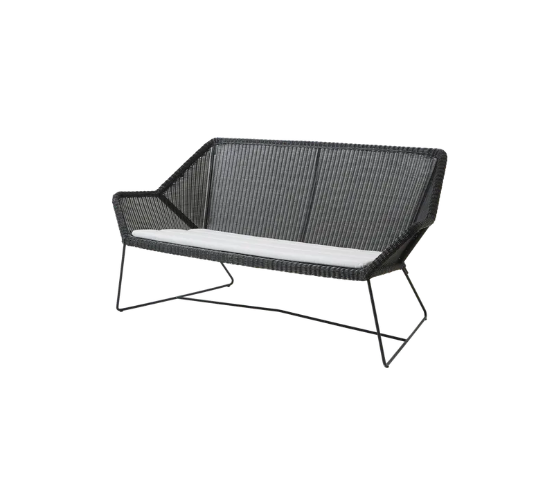 Breeze 2-seater sofa by Cane-line in Black, small round Weave, White, Natté – product photo
