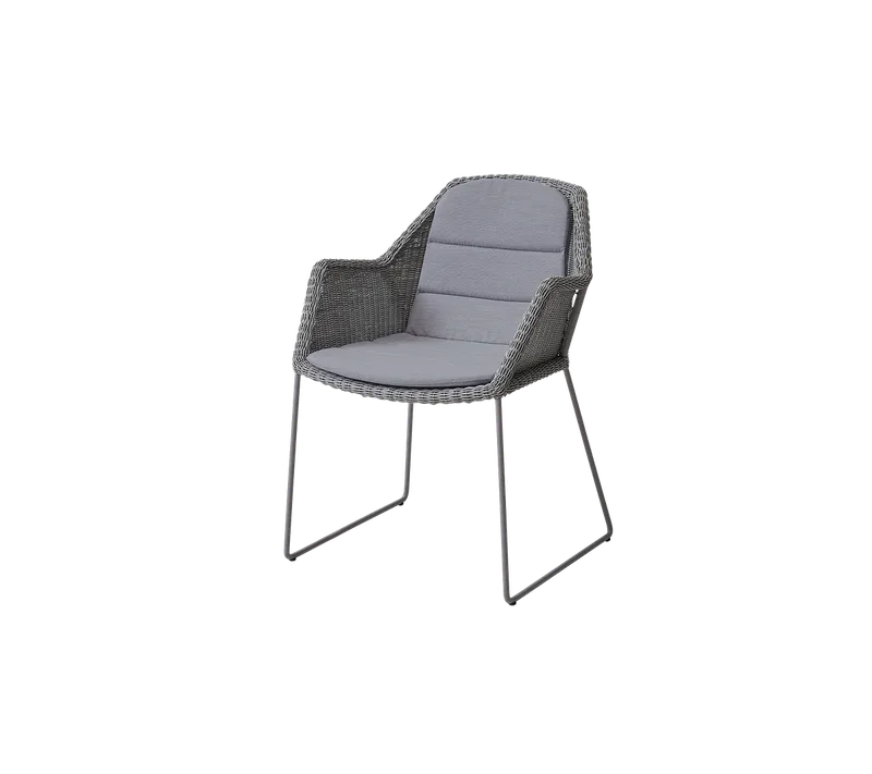 Breeze chair van Cane-line in Light grey, small round Weave, Grey, Natté – productfoto