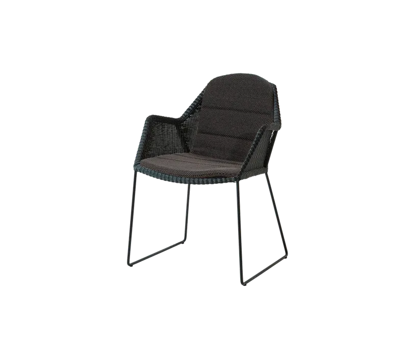 Breeze chair van Cane-line in Black, small round Weave, Dark grey, Focus – productfoto