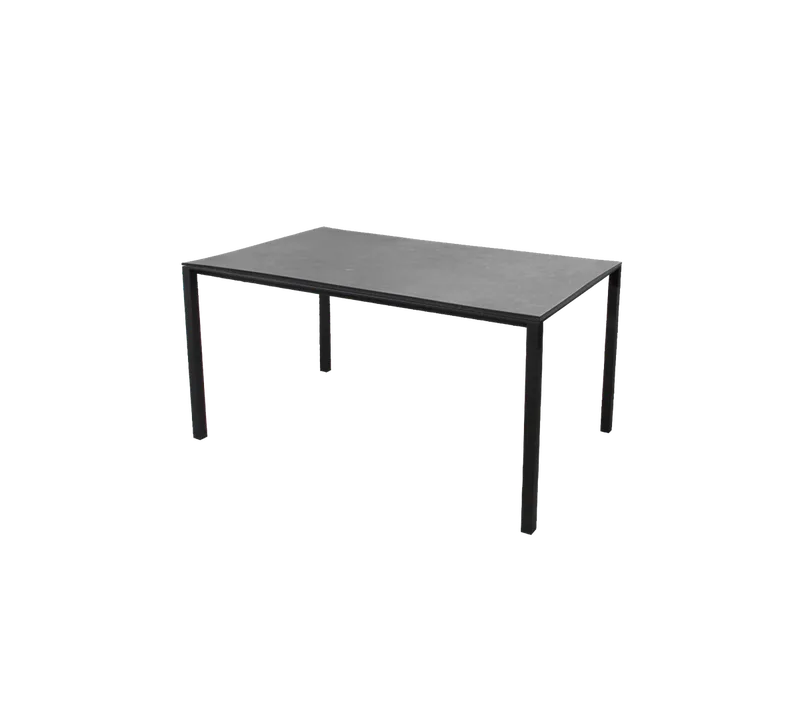 Pure dining table, 150x90 cm von Cane-line in Lava grey, aluminium, Fossil black, ceramic – Produktfoto