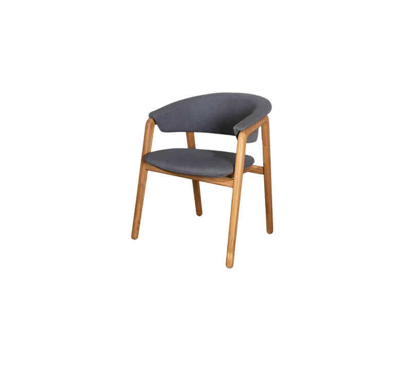Luna armchair von Cane-line in Grey, AirTouch w/teak incl. QuickDry & Airflow – Produktfoto
