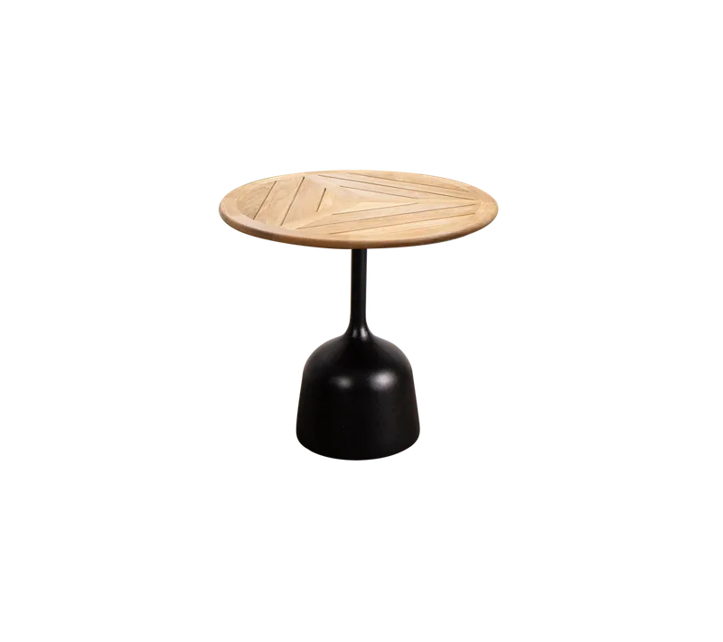 Glaze coffee table, small by Cane-line in Lava grey, semi glossy aluminium, Teak, geometric 60 cm – product photo