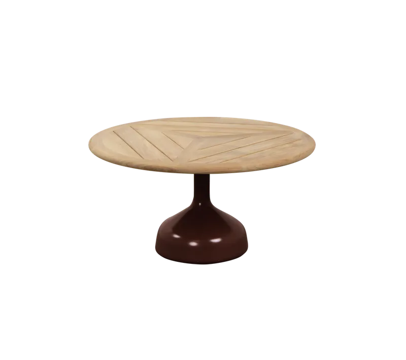 Glaze coffee table, large by Cane-line in Burgundy, semi glossy aluminium, Teak, geometric 80 cm – product photo