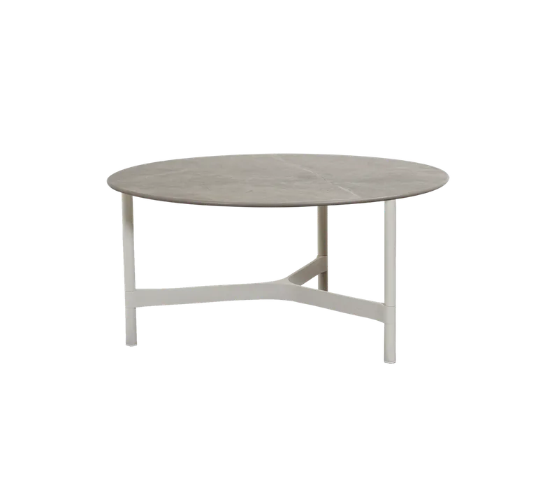 Twist coffee table, large von Cane-line in Sand, Aluminium, Taupe, Ceramic – Produktfoto