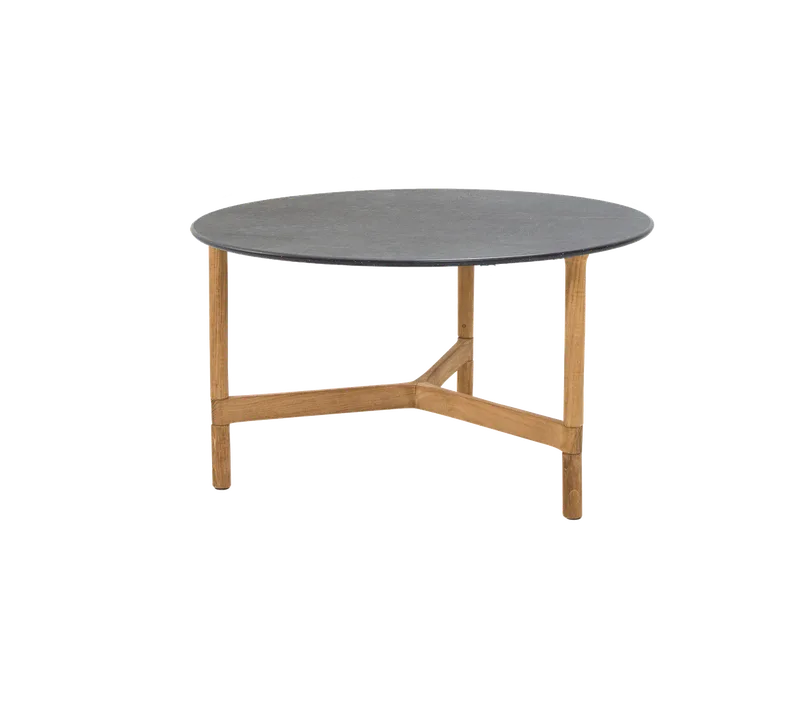 Twist coffee table, medium by Cane-line in Teak, Fossil black, ceramic – product photo