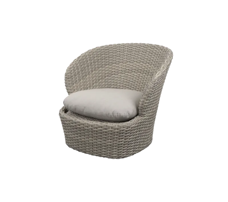 Coast lounge chair w/swivel von Cane-line in Sand, large flat peel Weave, Sand, Natté w/QuickDry & Airflow – Produktfoto