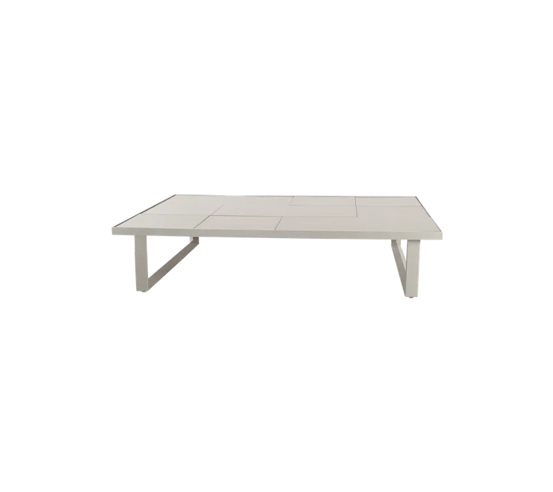 Glaze coffee table, rectangular van Cane-line in Sand, semi glossy aluminium, Sand, lava stone glazed – productfoto