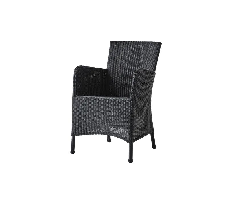 Hampsted chair van Cane-line in Black, small round Weave, Geen – productfoto