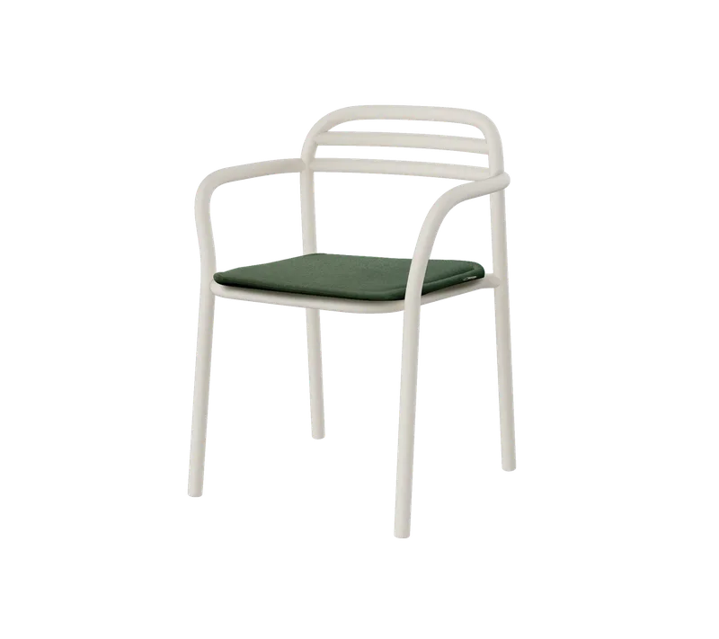 Bliss armchair by Cane-line in Sand, Aluminium, Light green, Delight w/QuickDry & Airflow – product photo