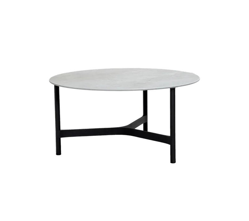 Twist coffee table, large by Cane-line in Lava grey, aluminium, Fossil grey, ceramic – product photo