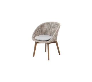 Peacock chair by Cane-line in Sand, medium flat Soft Rope w/teak, Light grey, Natté – product photo 2 of 2