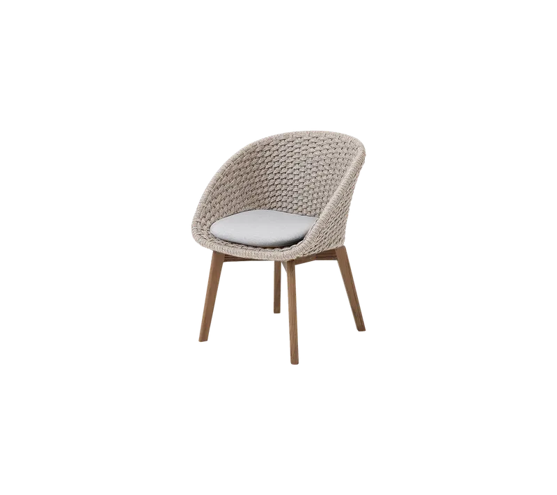 Peacock chair by Cane-line in Sand, medium flat Soft Rope w/teak, Light grey, Natté – product photo 2 of 2