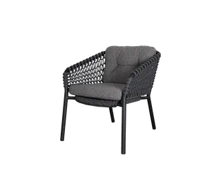 Ocean lounge chair, Cushion set van Cane-line in Dark grey, Wove w/QuickDry & Airflow – productfoto 1 van 2