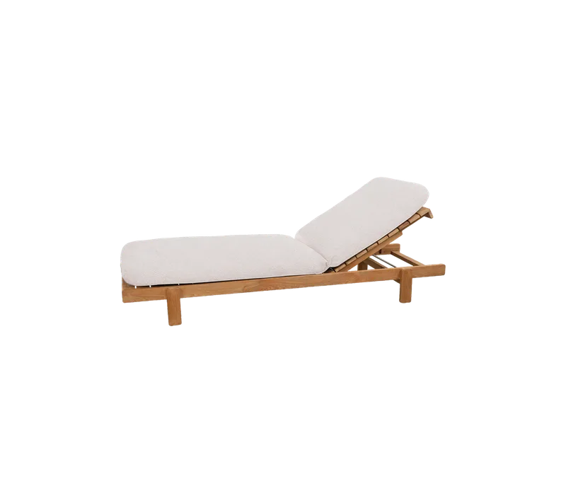 Vista sunbed by Cane-line in Teak, Sand, AirTouch w/QuickDry & Airflow – product photo