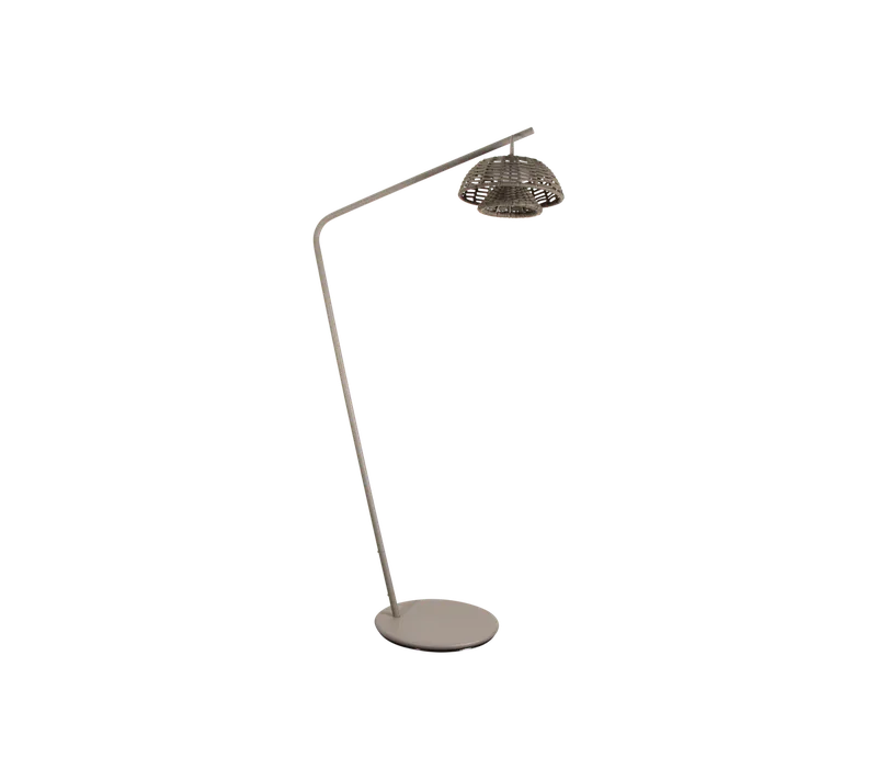 Illusion lamp, hanging / Illusion lamp w/stand by Cane-line in Taupe, medium flat Soft Rope, Solar LED, Taupe, aluminium – product photo