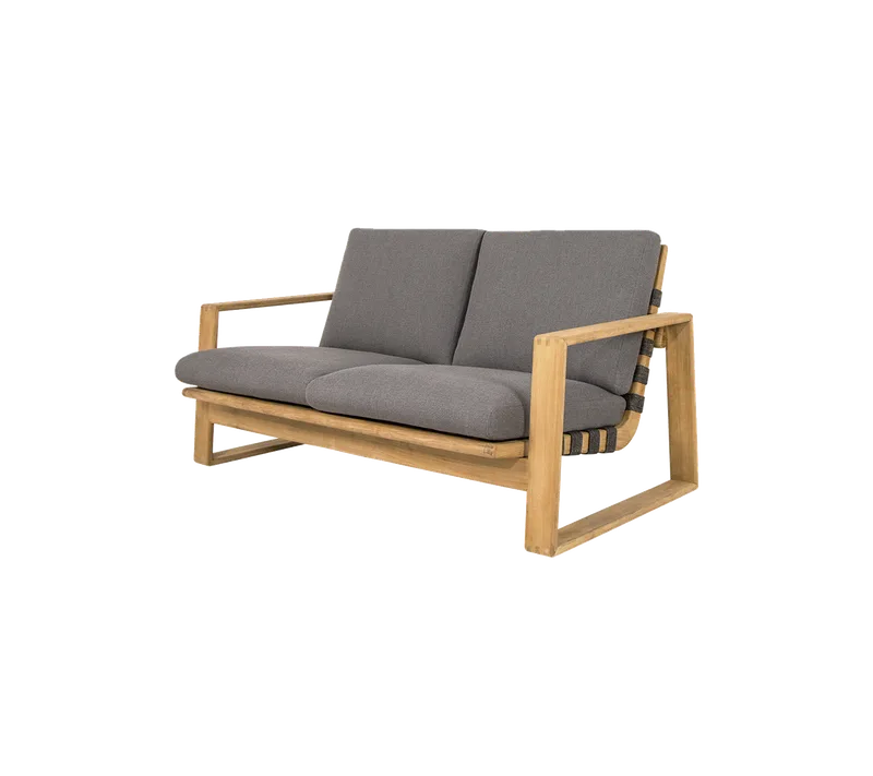 Endless Soft 2-seater sofa de Cane-line en Grey, AirTouch w/teak incl. QuickDry & Airflow – photo du produit