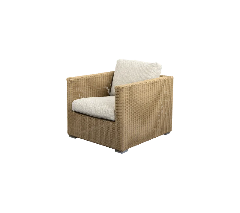 Chester lounge chair van Cane-line in Natural, large round Weave, Desert sand, Rise w/QuickDry & Airflow – productfoto