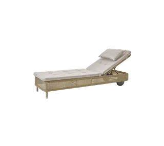 Presley sunbed by Cane-line in Natural, small round Weave, Sand, Natté w/QuickDry & Airflow – product photo 2 of 2
