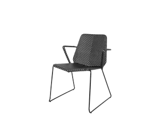 Vision armchair de Cane-line en Black/graphite, medium flat peel Weave, Aucun – photo du produit 2 sur 2