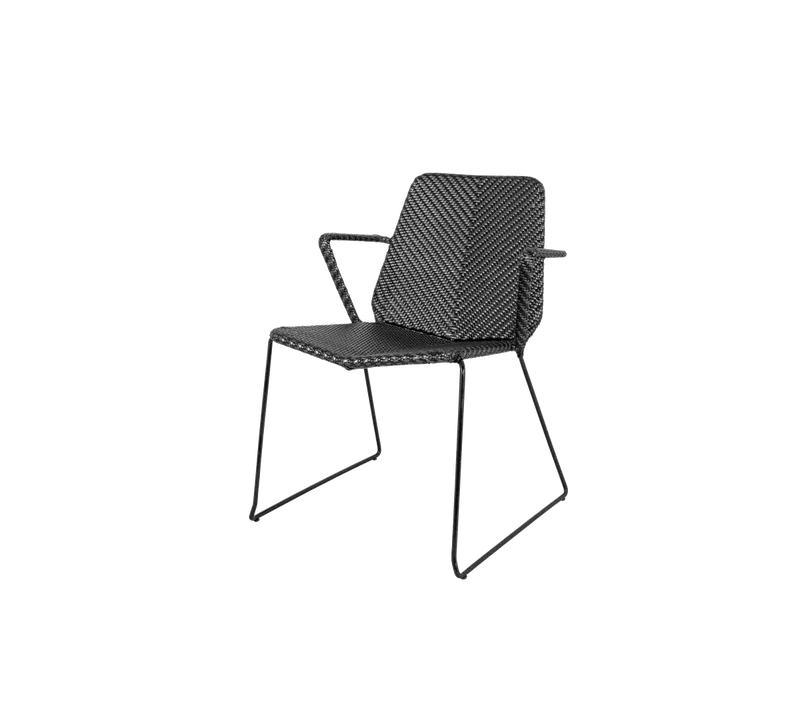Vision armchair de Cane-line en Black/graphite, medium flat peel Weave, Aucun – photo du produit 2 sur 2