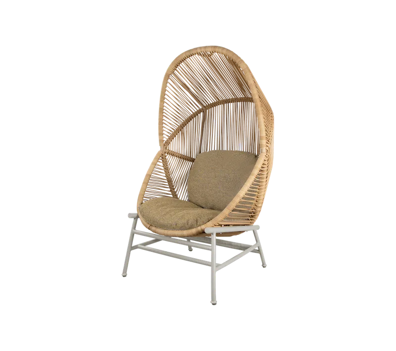 Hive chair von Cane-line in Natural, small round core Weave, Sand, Aluminium, Turmeric yellow, Rise w/QuickDry & Airflow – Produktfoto