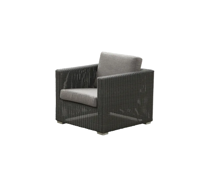 Chester lounge chair de Cane-line en Graphite, large round Weave, Taupe, Natté w/QuickDry & Airflow – photo du produit