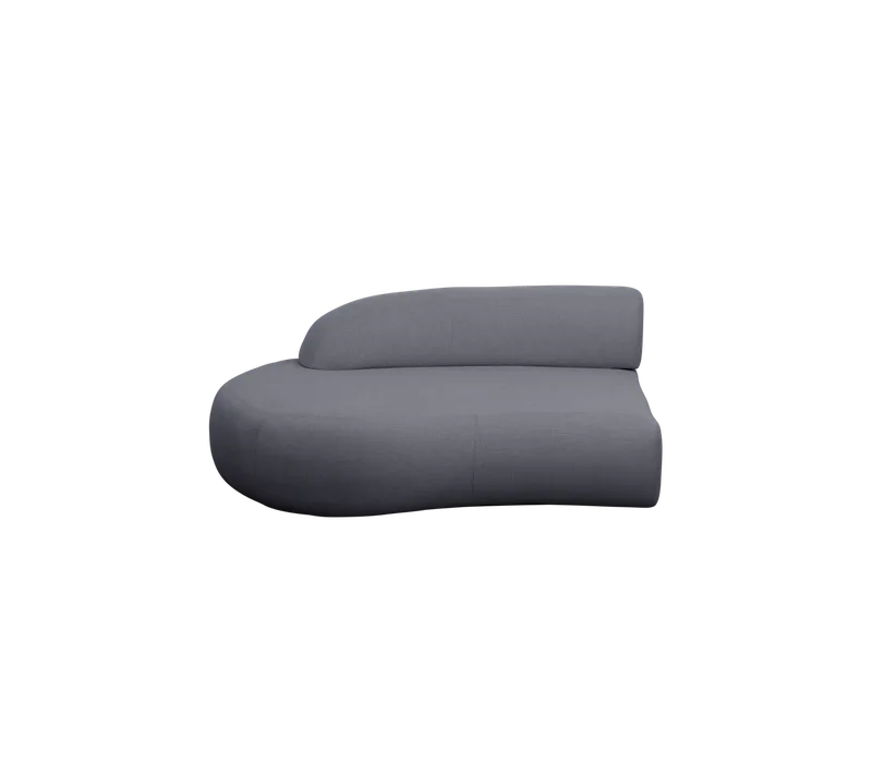 Mellow sofa module right w/short backrest de Cane-line en Grey, AirTouch w/QuickDry & Airflow – photo du produit
