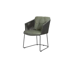 Moments chair by Cane-line in Dark grey, string open Soft Rope, Dark green, Wove – product photo 2 of 2