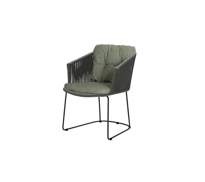 Moments chair by Cane-line in Dark grey, string open Soft Rope, Dark green, Wove – product photo 2 of 2