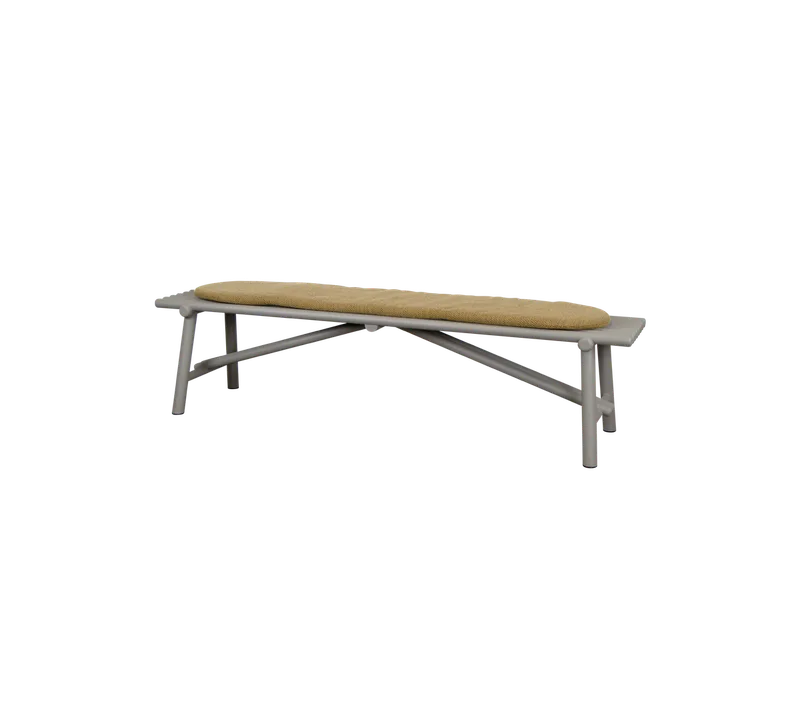 Sticks bench by Cane-line in Taupe, aluminium, Turmeric yellow, Rise w/QuickDry & Airflow – product photo