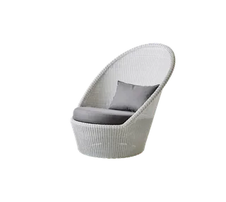 Kingston sunchair w/wheels by Cane-line in White grey, small round Weave, Taupe, Natté w/QuickDry & Airflow – product photo 2 of 2