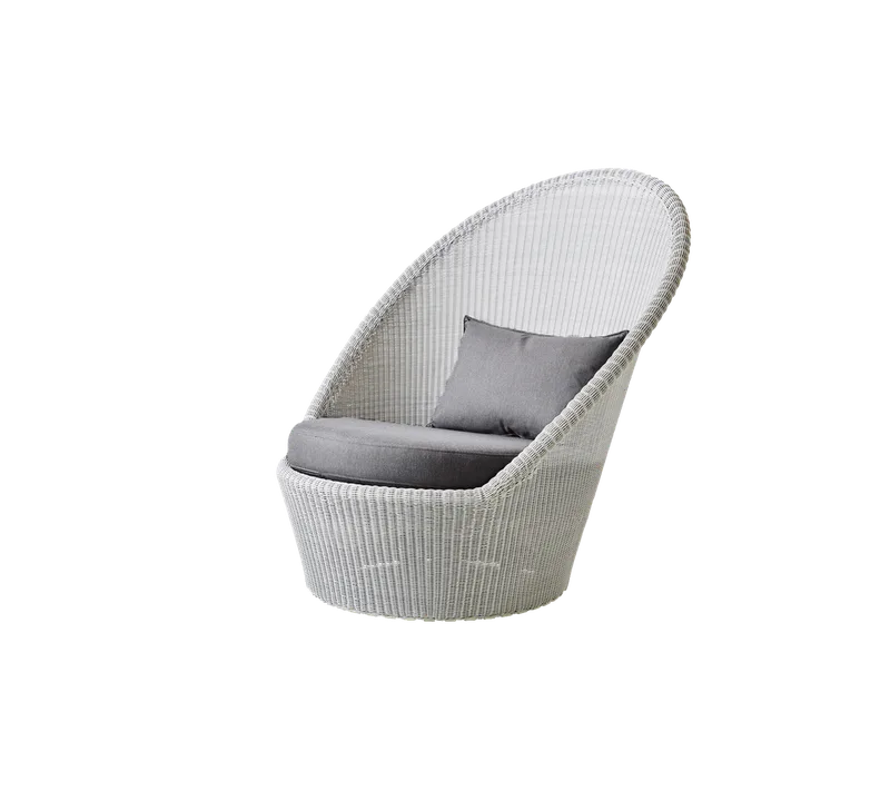 Kingston sunchair w/wheels by Cane-line in White grey, small round Weave, Taupe, Natté w/QuickDry & Airflow – product photo 2 of 2