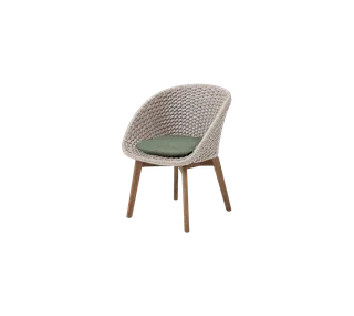 Peacock chair by Cane-line in Sand, medium flat Soft Rope w/teak, Dark green, Link – product photo 2 of 2