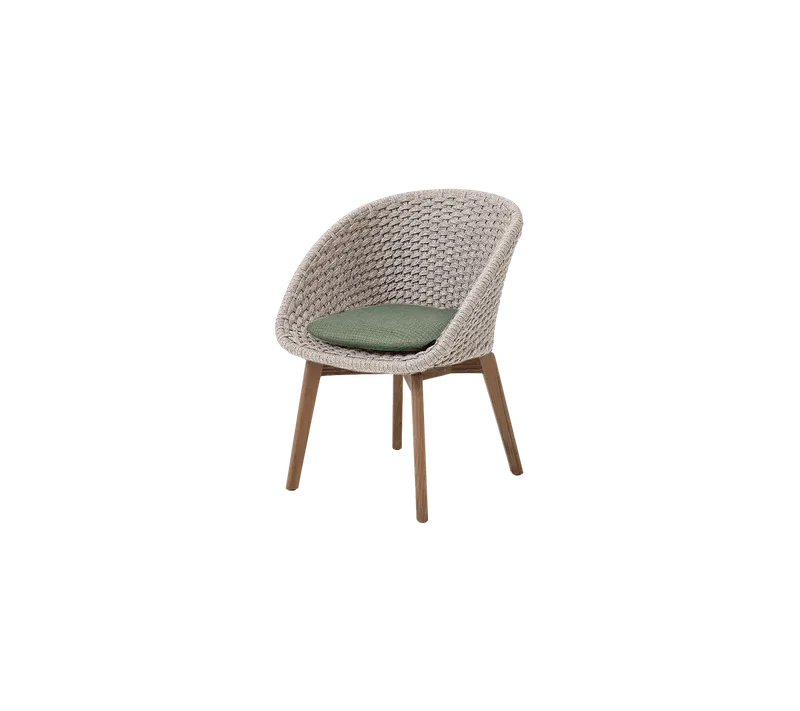Peacock chair by Cane-line in Sand, medium flat Soft Rope w/teak, Dark green, Link – product photo 2 of 2