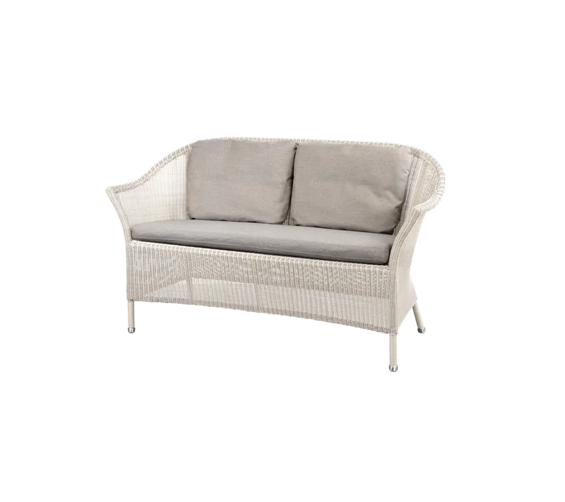 Lansing 2-seater sofa by Cane-line in Sand, small round Weave, Sand, Natté, Sand, Natté w/2 cushions – product photo