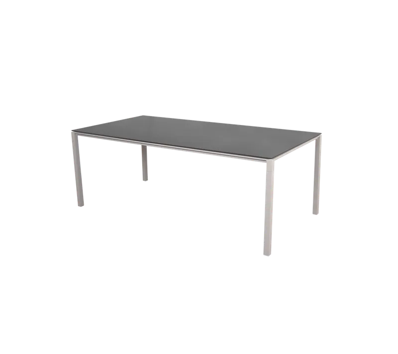 Pure dining table, 200x100 cm by Cane-line in Sand, Aluminium, Nero black, ceramic – product photo