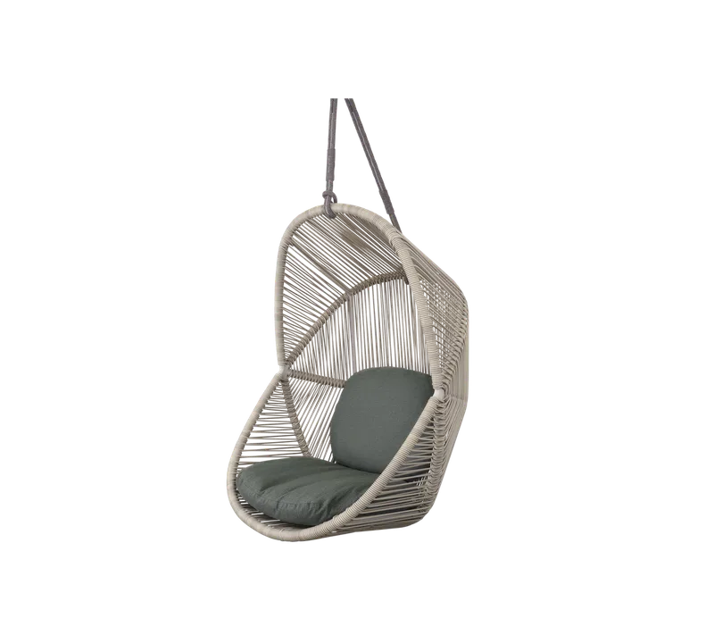 Hive chair by Cane-line in Sand, small round core Weave, Taupe, string Soft Rope, Light green, Link w/QuickDry & Airflow – product photo