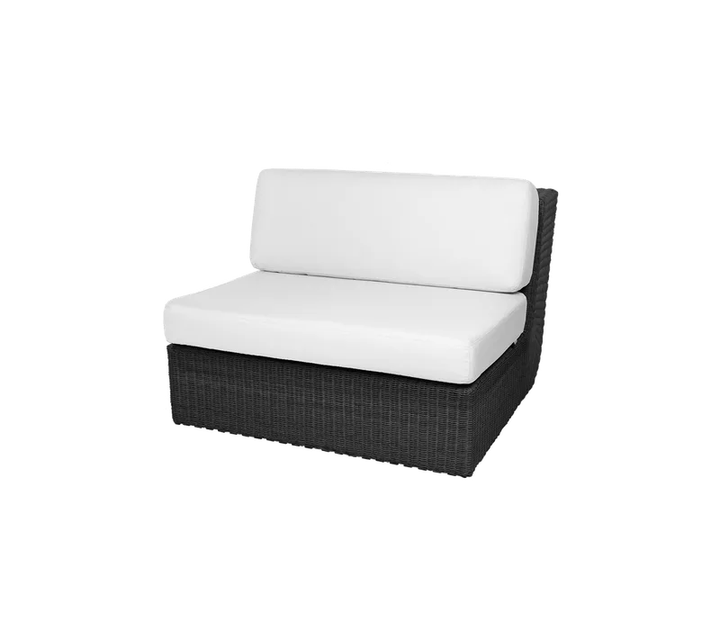 Savannah single seater module by Cane-line in Black, large round Weave, White, Natté w/QuickDry & Airflow – product photo