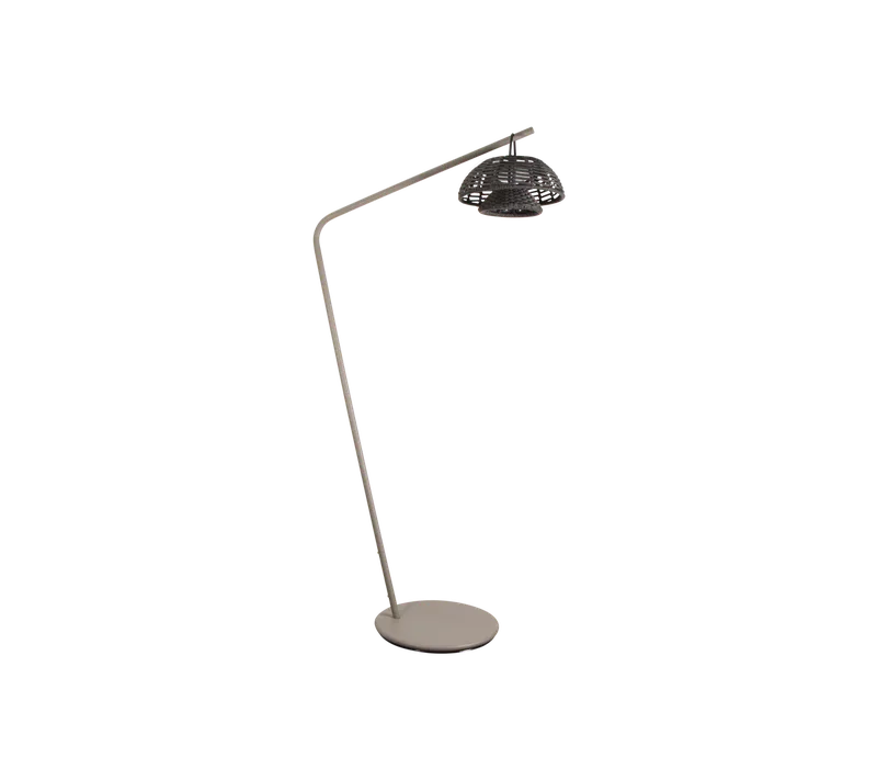 Illusion lamp, hanging / Illusion lamp w/stand by Cane-line in Dark grey, medium flat Soft Rope, Solar LED, Taupe, aluminium – product photo