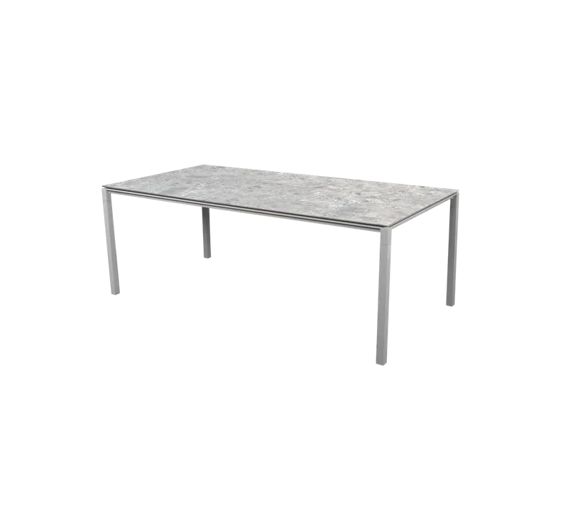 Pure dining table, 200x100 cm by Cane-line in Light grey, aluminium, Multi colour, ceramic – product photo